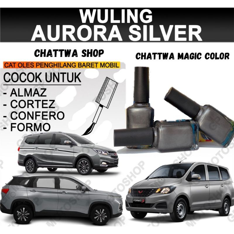 Cat oles Wuling Aurora Silver Cat Oles Penghilang Baret Mobil Abu-abu Metalik Almaz Confero Cortez F
