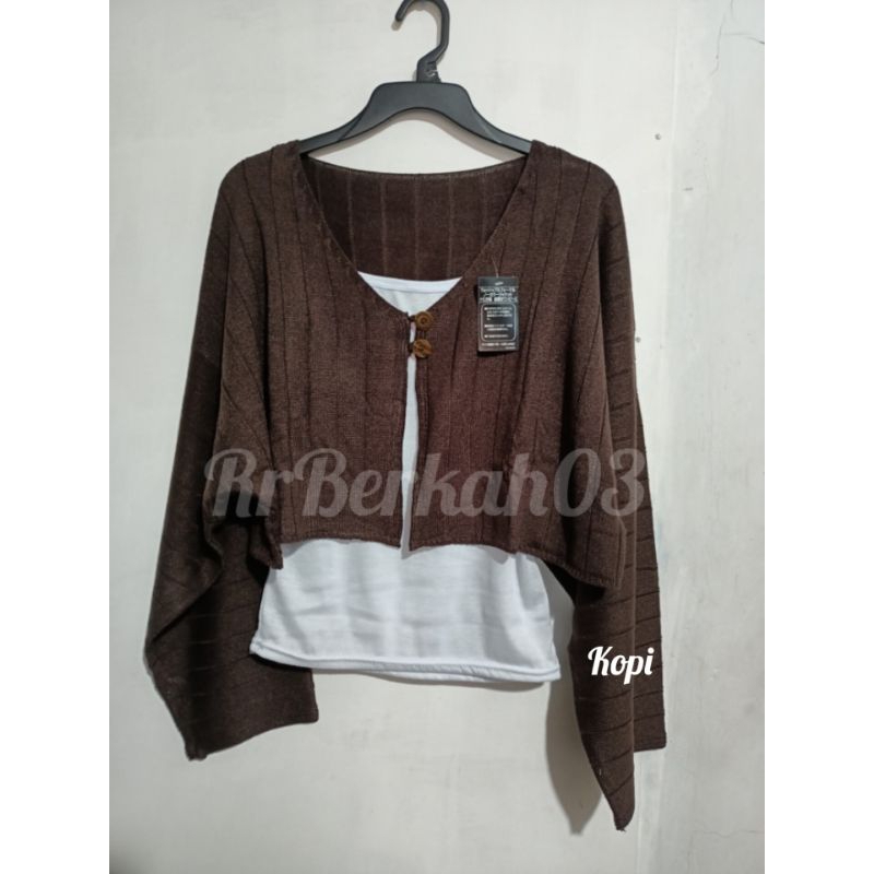 Cardigan Model Batwing Kancing Oversized Premium