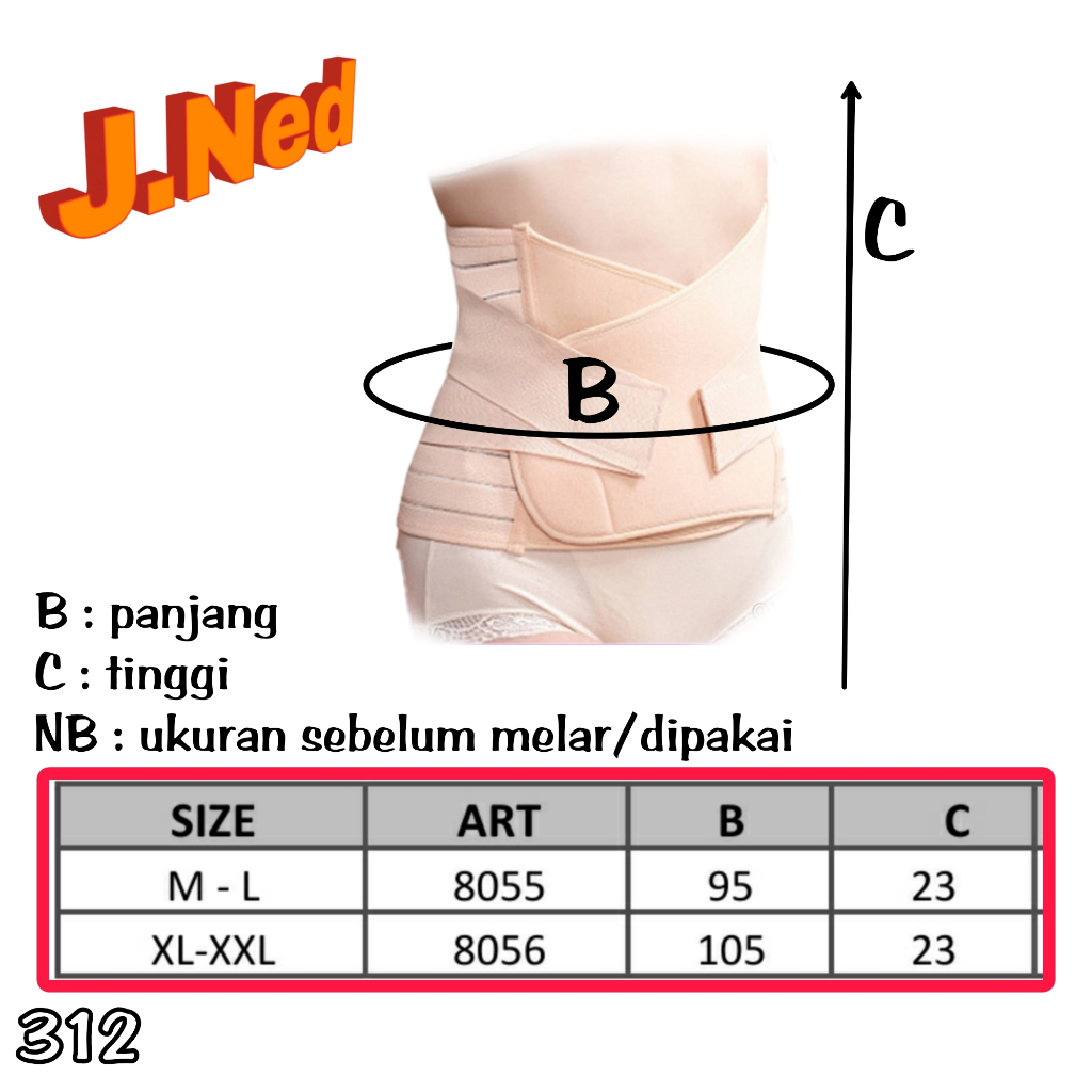 J312 SETAGEN WANITA KORSET PELANGSING SOREX REGULER SLIMMING CORSET