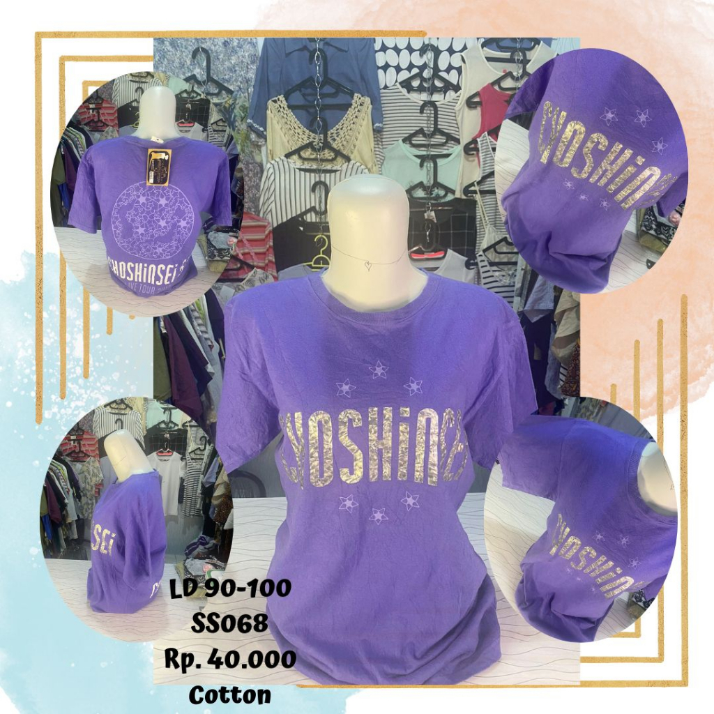 SS068 pakaian atasan wanita Kaos Daluc Standard Biru murah banget