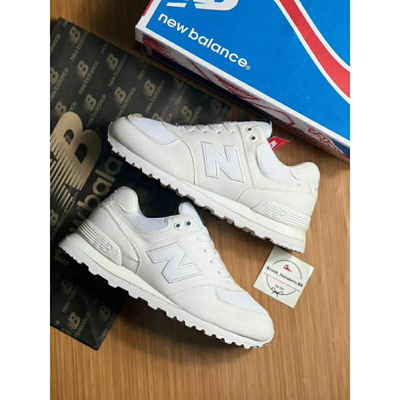 Sepatu Sneakers New Blnc 574 Encap Full White Unisex Pria Wanita