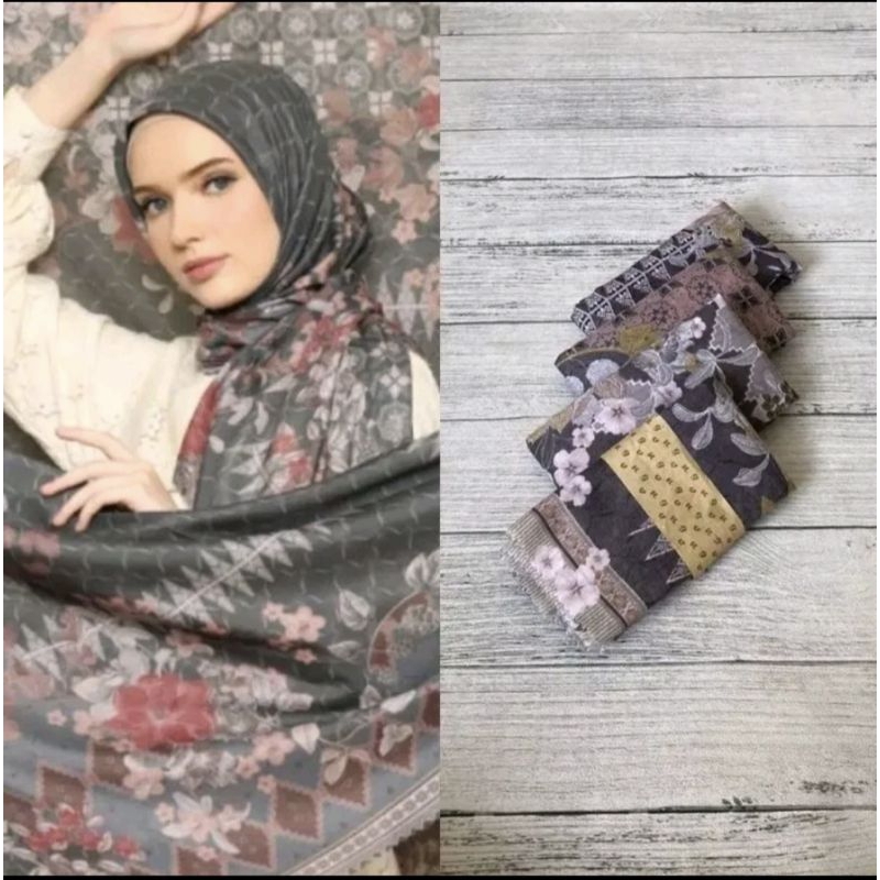 Paket usaha 5PCS segi4 voal motif premium segiempat instan hijab pasmina