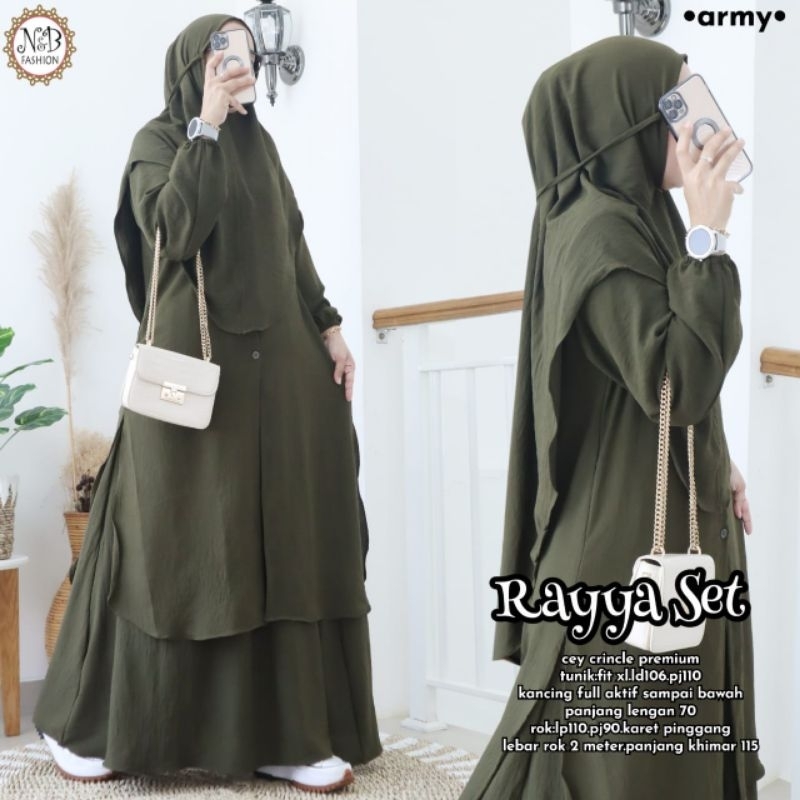 RAYYA SET ORI BY N&B FASHION. SETELAN ROK. GAMIS. DRESS.  RESTOCK
