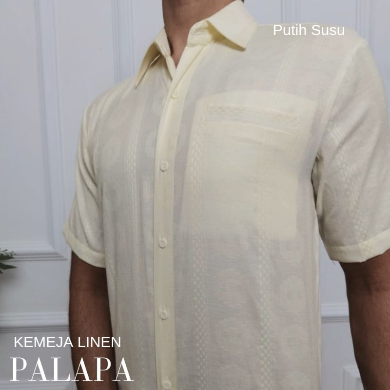 Hem Kemeja Linen Lengan Pendek Pria Palapa