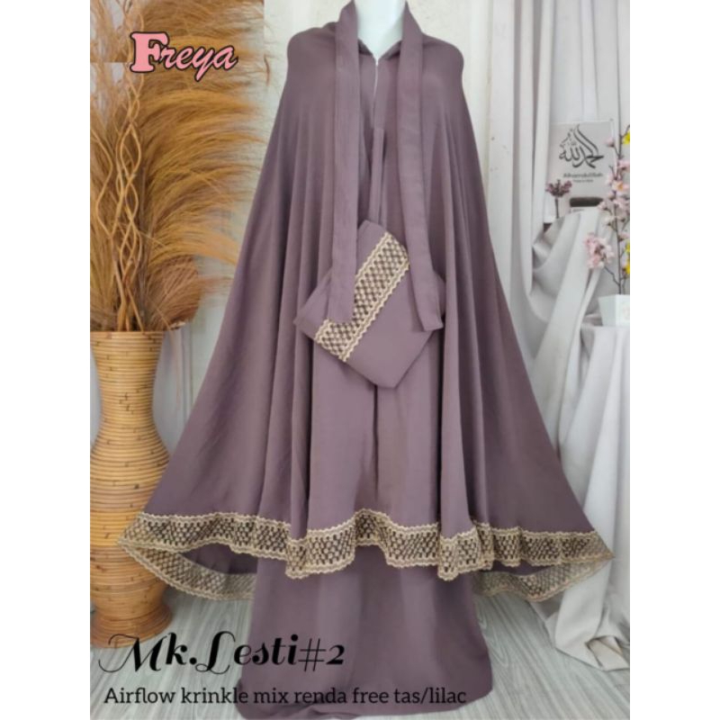 MUKENA DEWASA PROMO BALI POLOS RENDA RAJUT DAGU RESLITING RESLETING IMPORT PREMIUM JUMBO TRAVELING 2