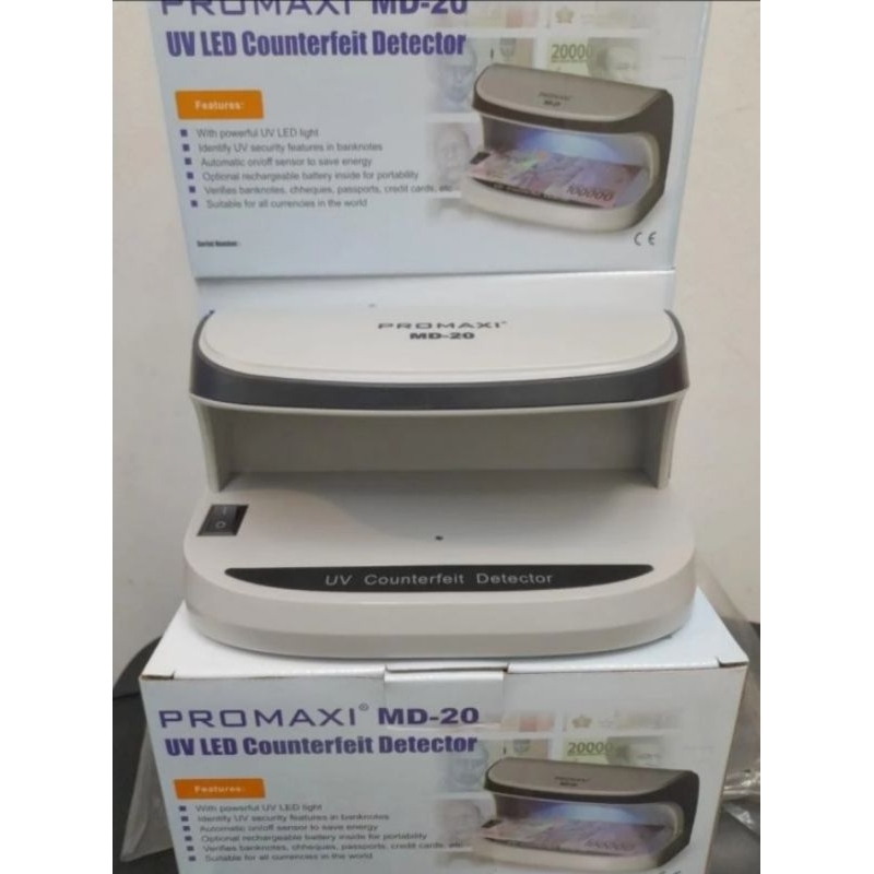 Promaxi MD 20 Money Detector Rupiah - Lampu UV Deteksi Uang Palsu MD20
