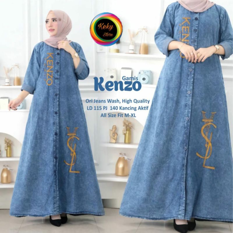 Gamis Jeans Kenzo [Realpict] By Keky