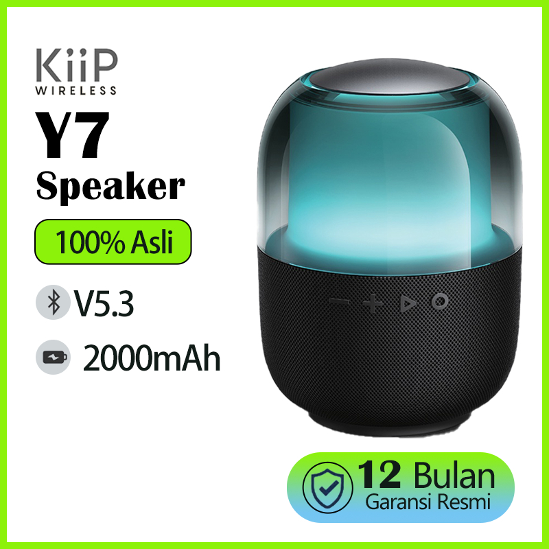 KiiP Wireless Y7 Bluetooth Speaker Portable TWS RGB LED HIFI SOUND-lebih stabil, cepat dan minim delay +  High Quality