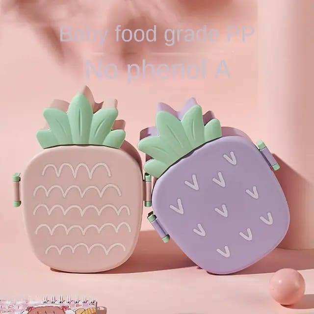 Lunchbox Anak Motif  NANAS - PREMIUM FREE SENDOK GARPU / Kotak Makan Anak / Tempat Makan Kotak Bekal