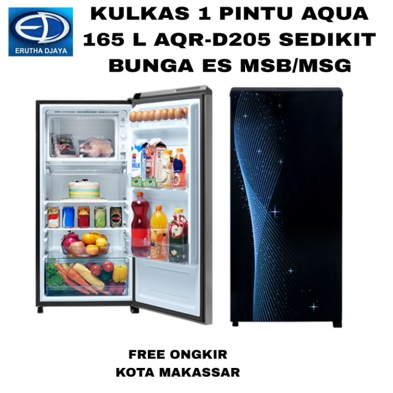 kulkas 1 pintu aqua 165 l sedikit bunga es aqrd205 sedikit bunga es msb msg motif bintang