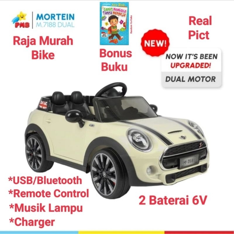 Mobil Aki Mini Cooper PMB M-7188 Mobilan Aki Remote Control Mobil Aki Anak