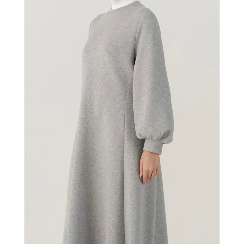 Saba Luxe Puff Dress Light Grey