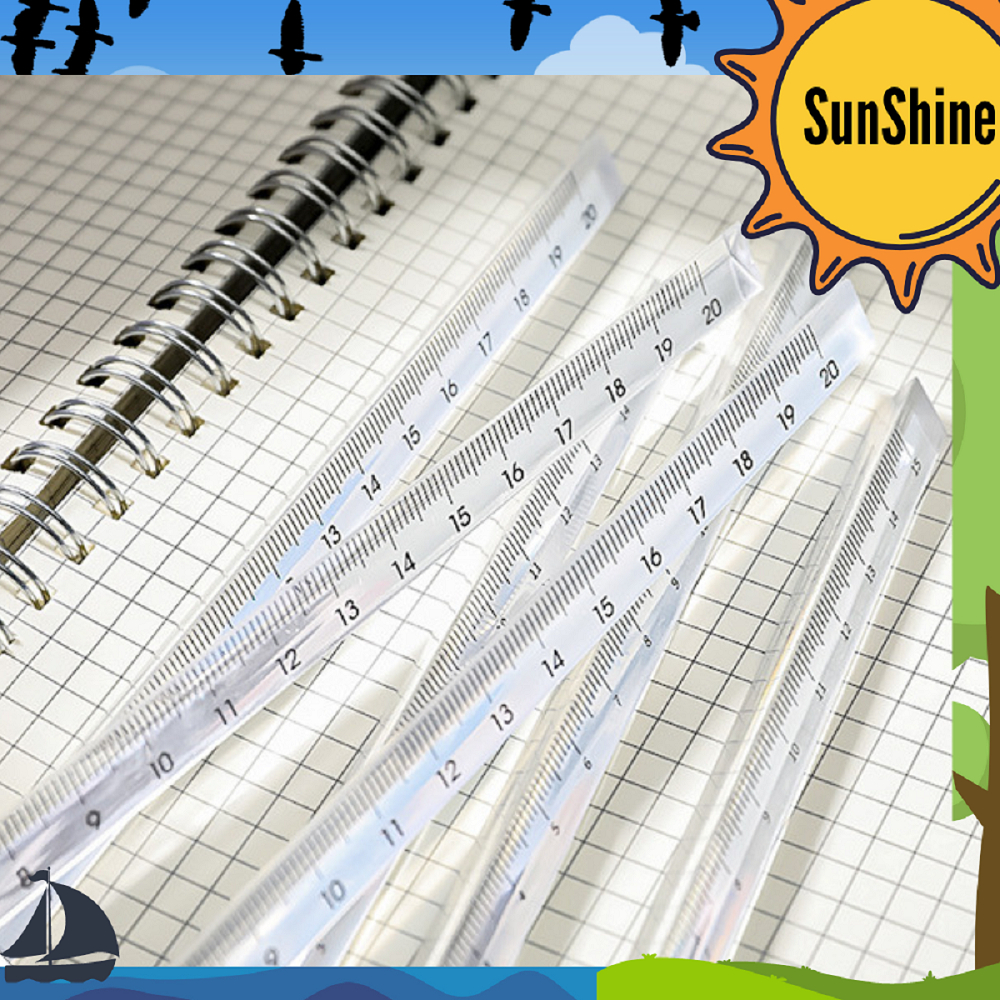 

✨ Sunshine Fancy ✨ 4 Pcs 20 Cm Penggaris Prisma / Skala Segitiga Transparan RS0006
