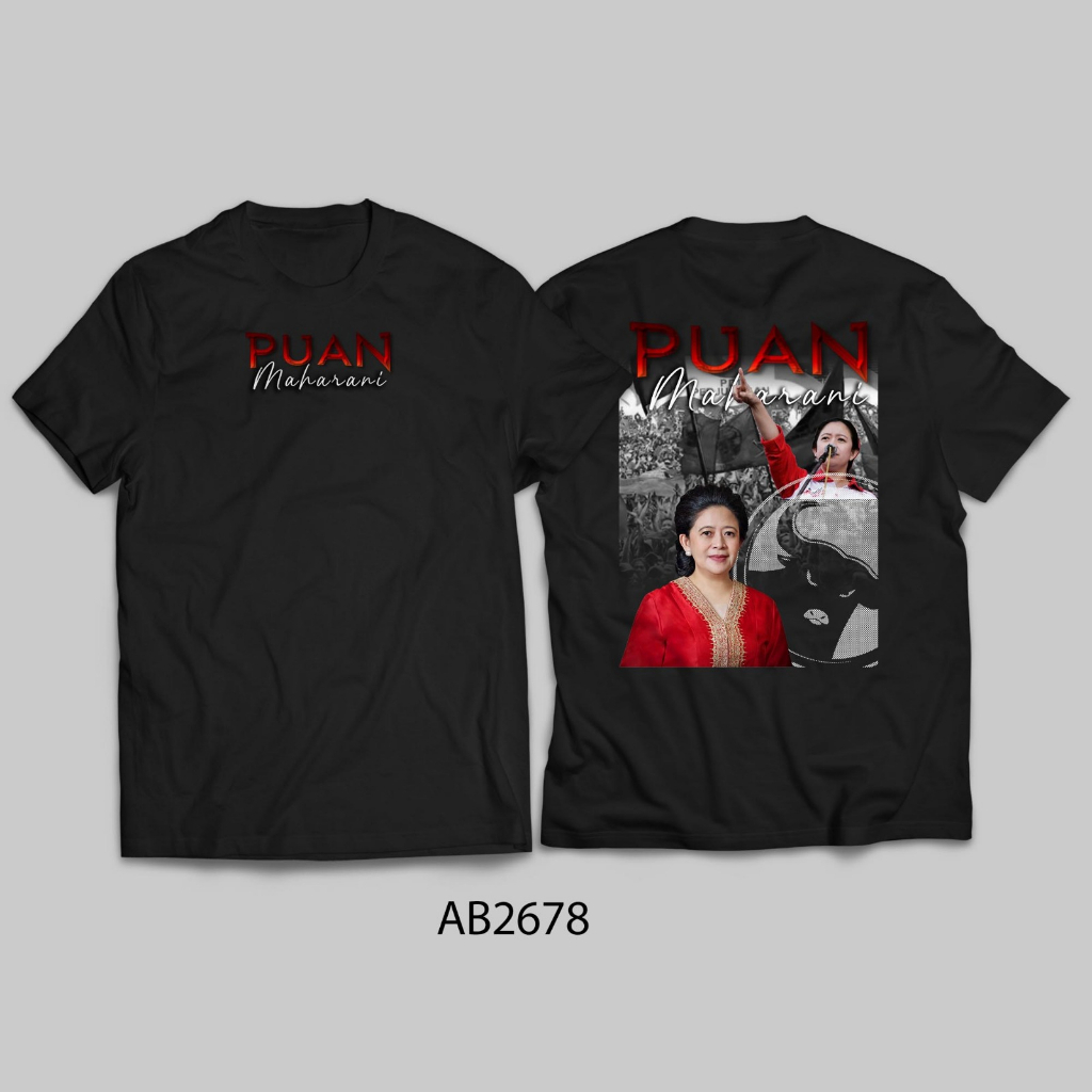 KAOS PLESETAN PUAN MAHARANI HITAM ADA SIZE JUMBO