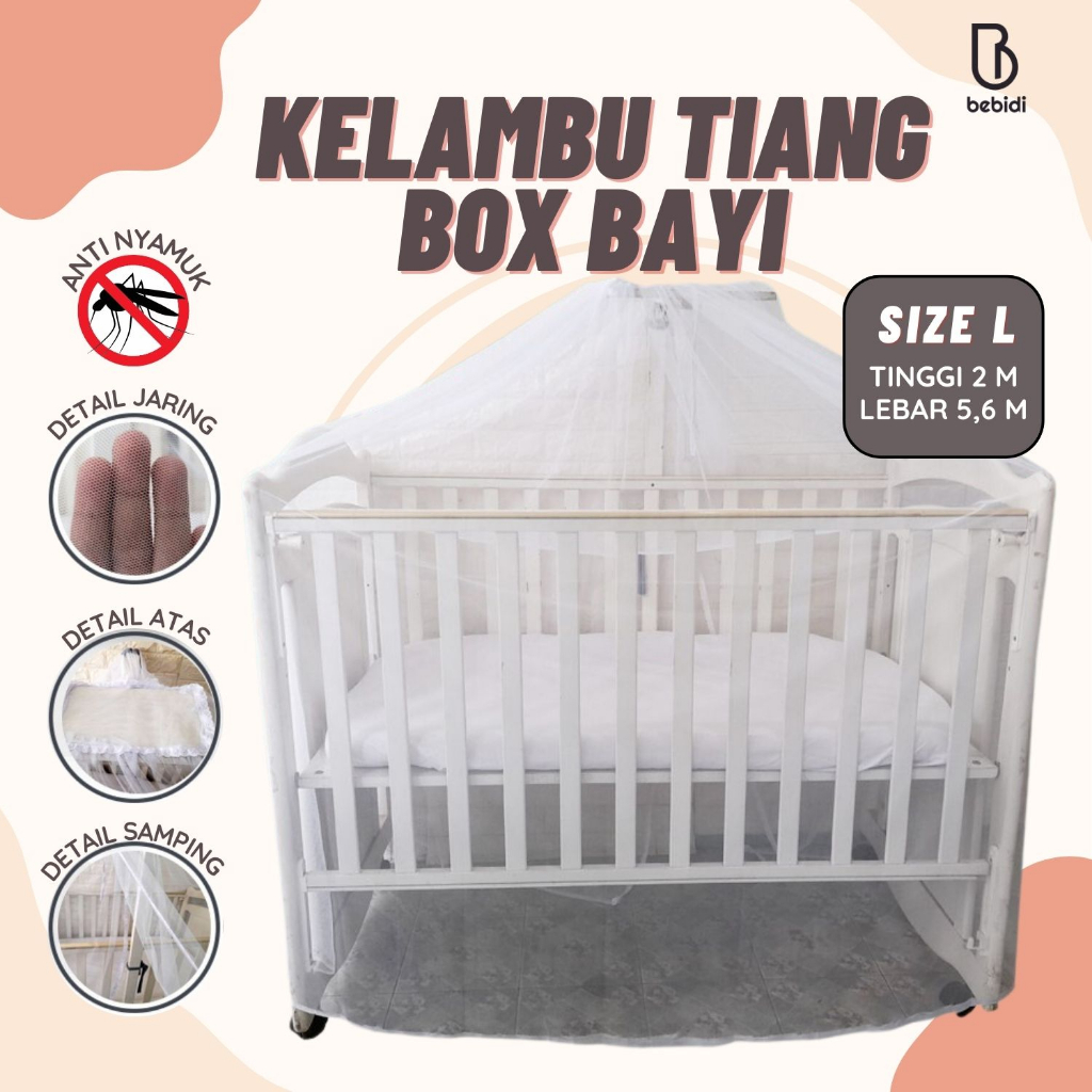 PO KELAMBU Tiang Ukuran L (large) - Sarung Anti Nyamuk Untuk Box Bayi  Buka Tutup Akachan klambu