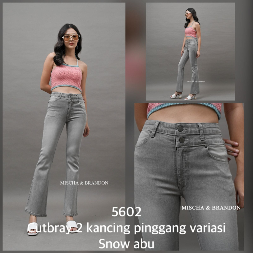 #1927 MISCHA BRANDON CUTBRAY JEANS KANCING 2 SNOW ABU 27 - 34