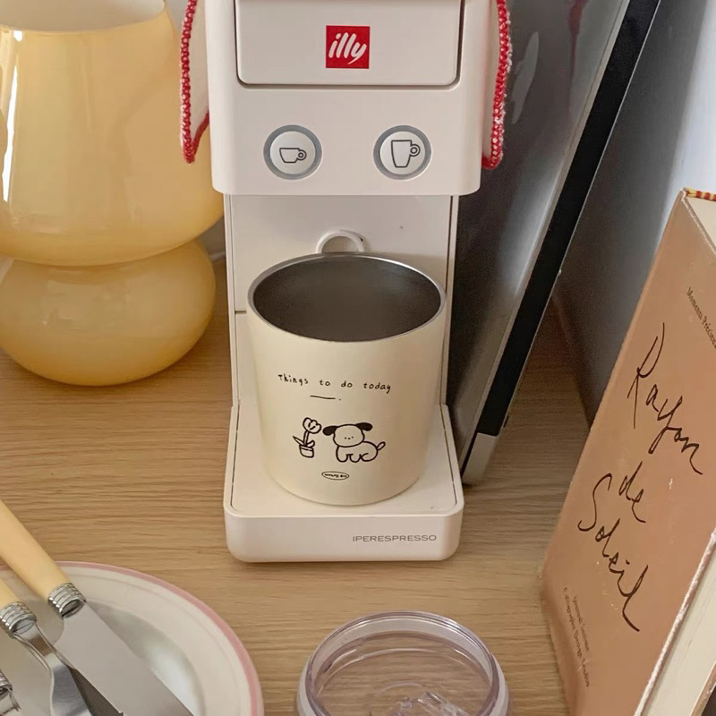 Lovely Puppy Tumblr Korean Gelas REAL 304 Stainless Steel / Aesthetic Tumblr Glass Crocickle Coffee Tea 240ml 360ml