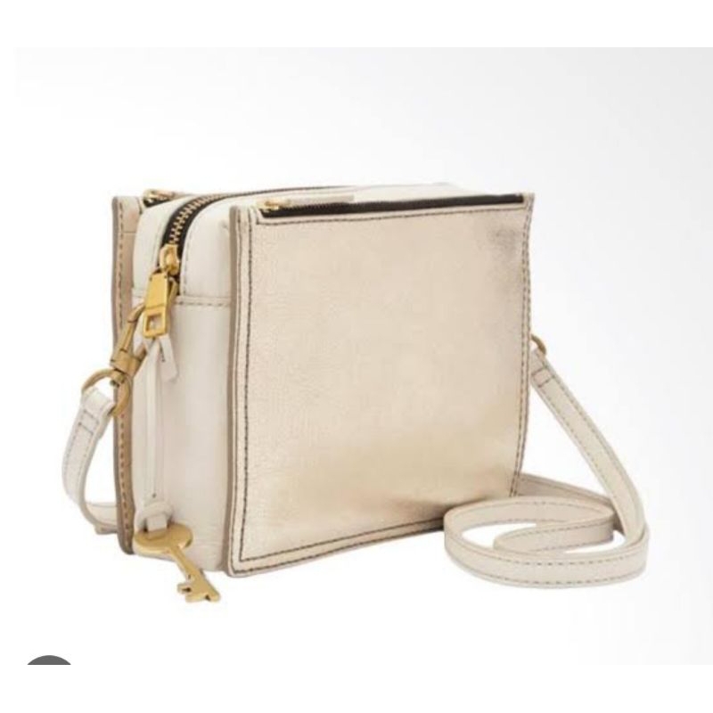 Tas Fossil Campbell crosbody pale gold metalic