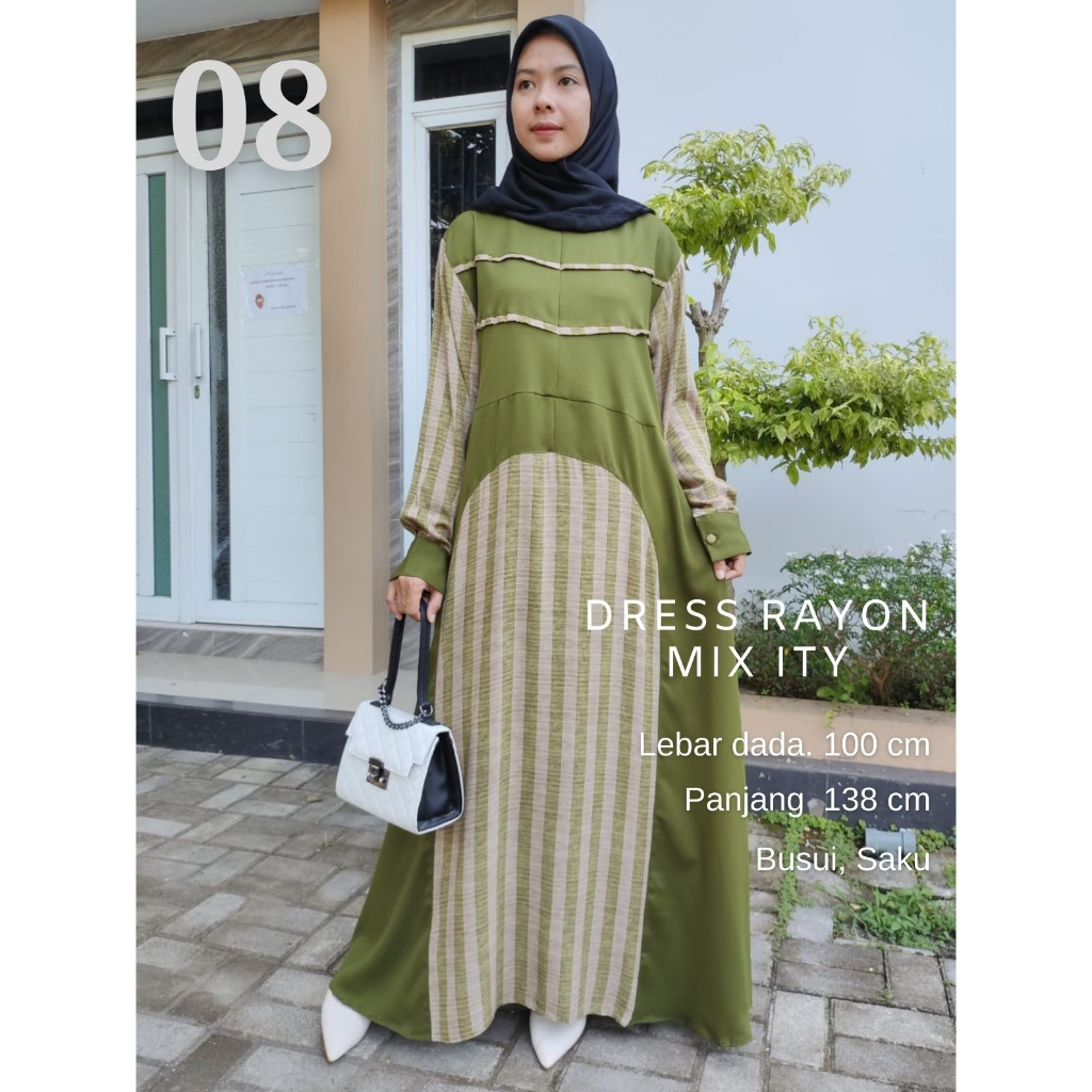 SALE.. Dress Lebaran Termurah Rayon Crinkle Motif Terbaru By Arsyida