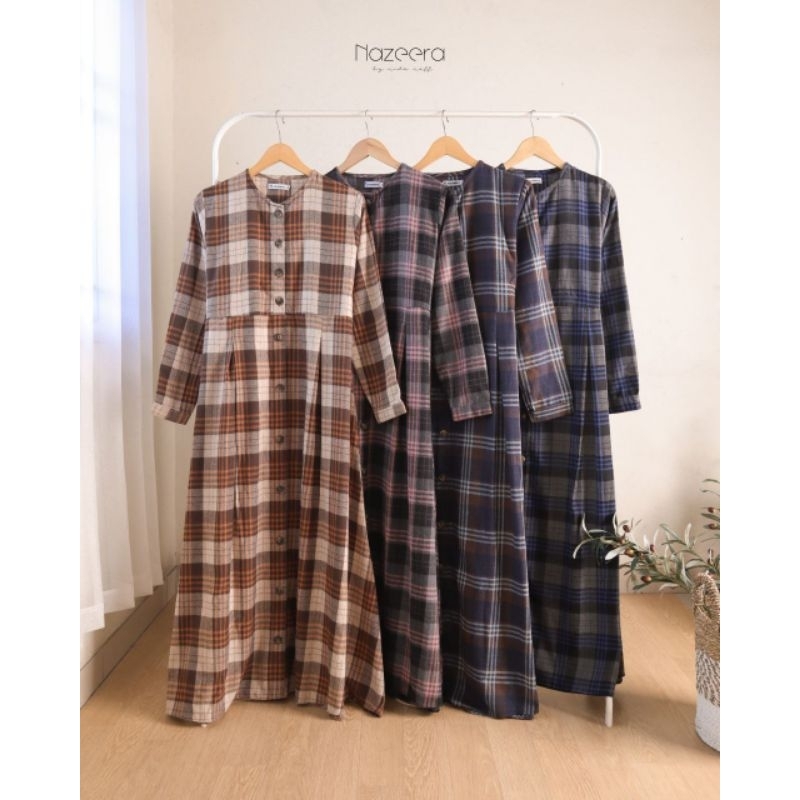 Gamis Flanel Zira Dress by Nazeera