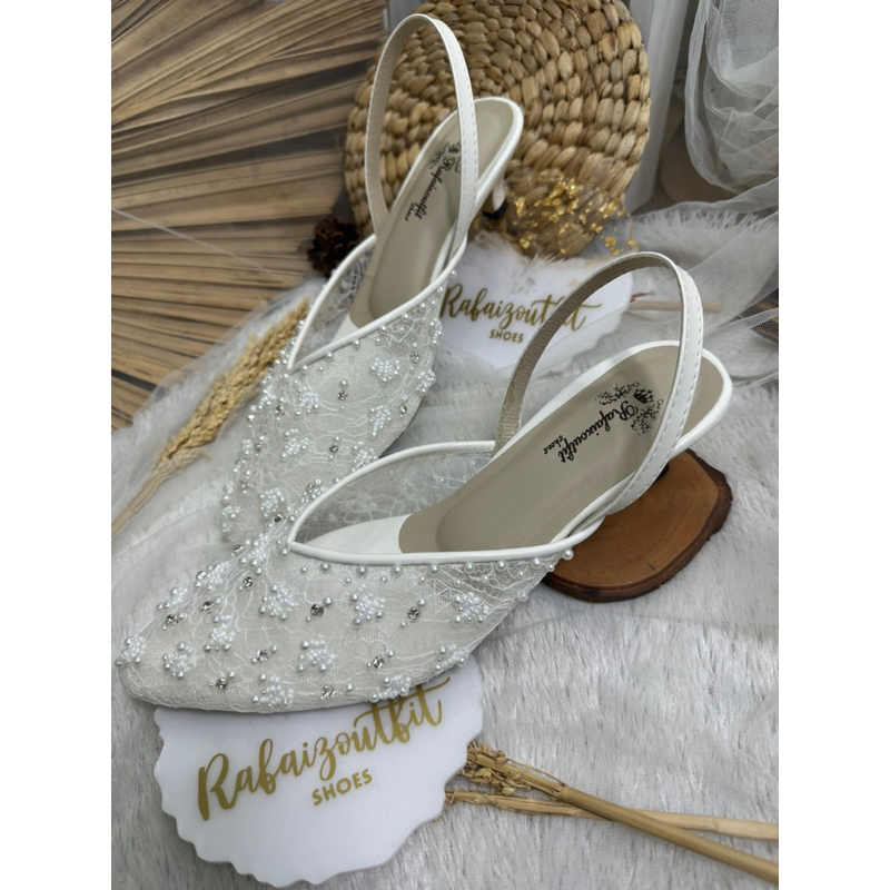 sepatu wedding marrisa  tali 5cm stiletto