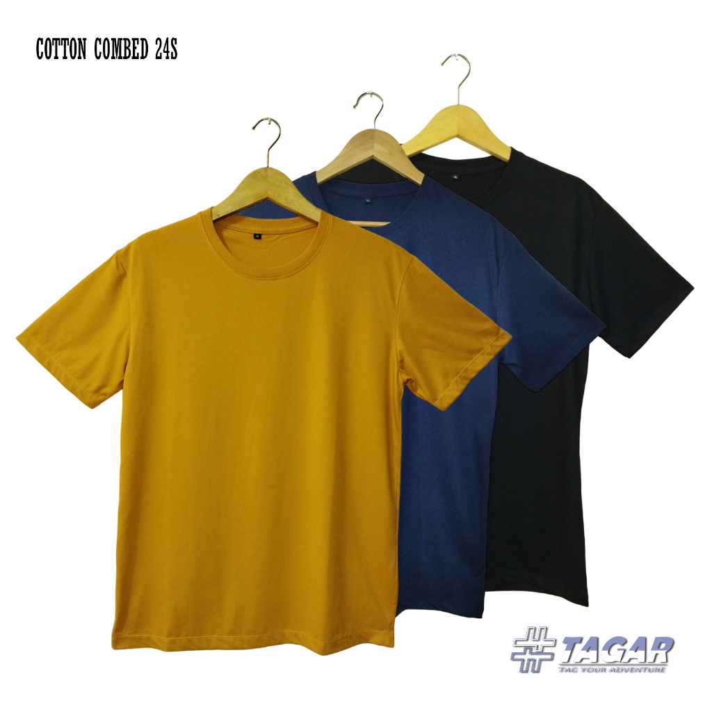 Kaos Polos Cotton Combed 24s Lengan Pendek Pria Wanita Premium