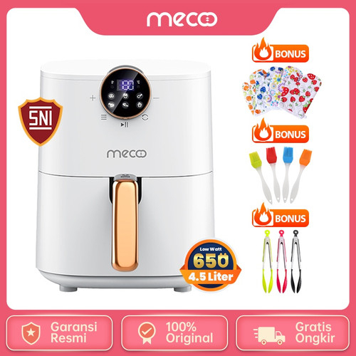 Mecoo Most Aesthetic Air Fryer 650 Low Watt  Air Fryer Digital 4.5 Liter Milky White NX-02-DZ / NX 02 DZ Hemat Listrik &amp; Anti Jeglek Mesin Penggorengan Tanpa Minyak