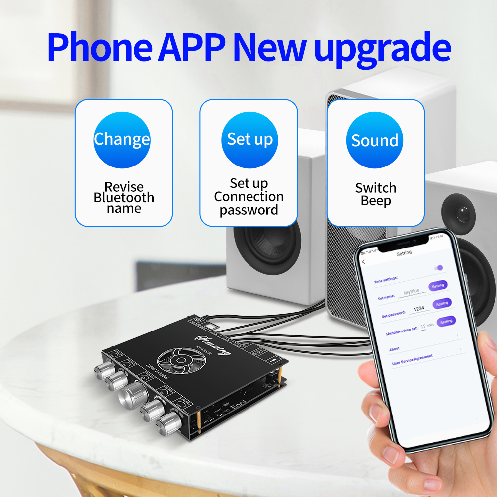 【 YS-S350H】Dengan APP Digital Power Amplifier Board Modul 220W * 2 350W Subwoofer Card 2.1 Channel Stereo Sound