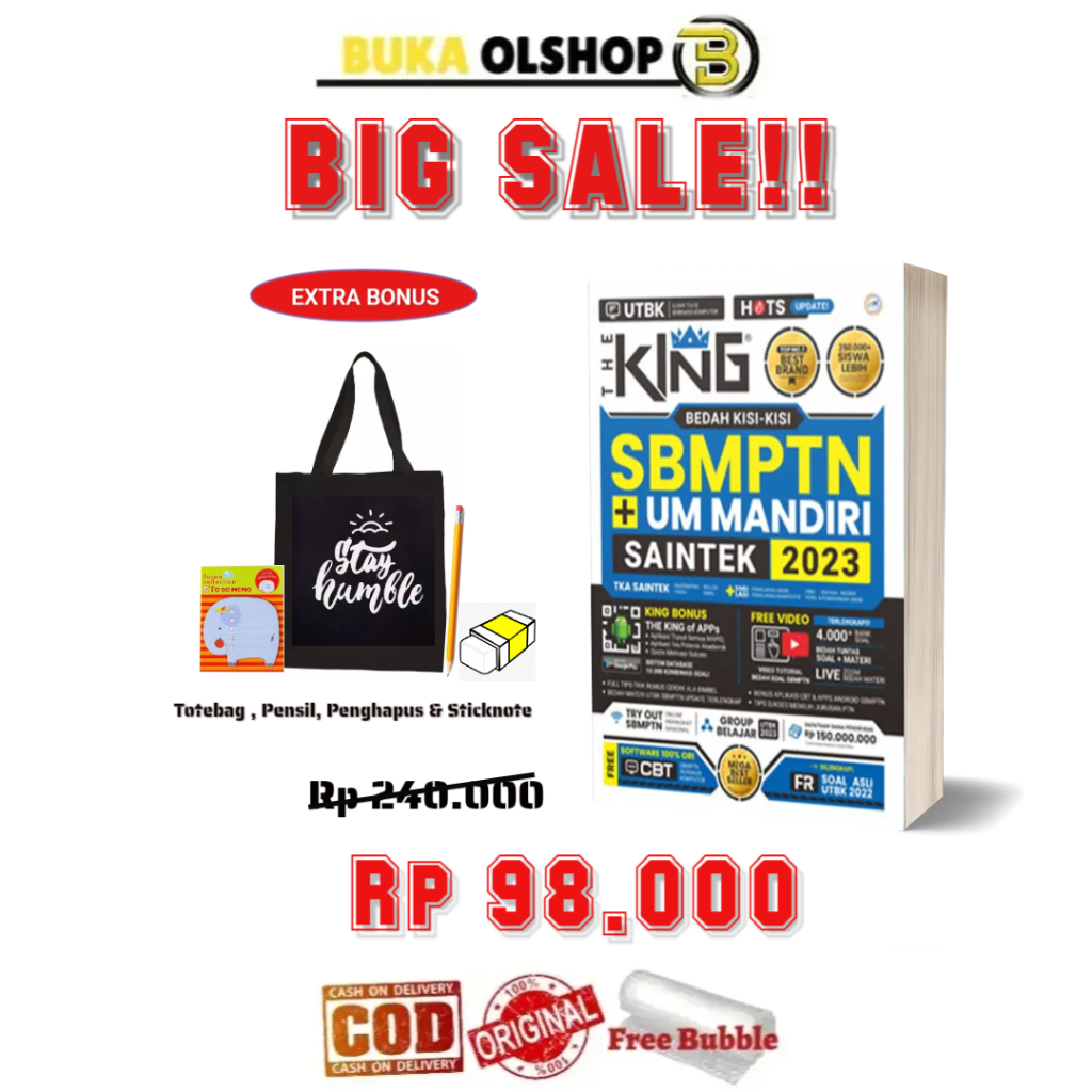 THE KING SBMPTN SAINTEK THE KING BEDAH KISI KISI SBMPTN & UM MANDIRI SAINTEK BUKU SNBT UTBK SAINTEK