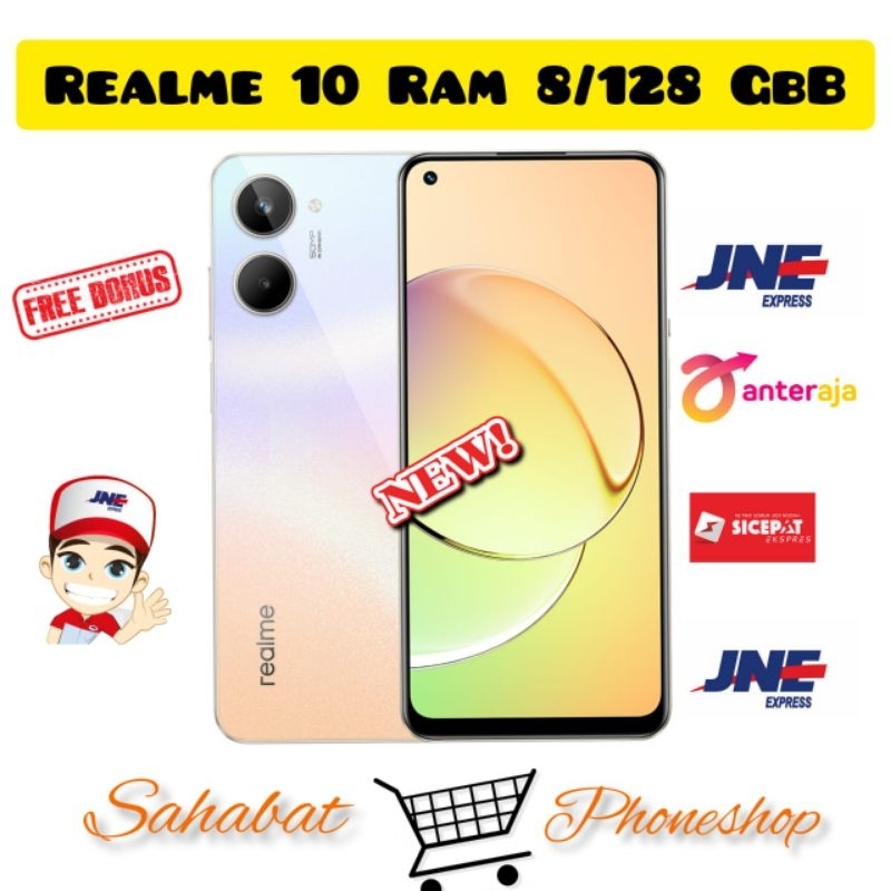 REALME 10 4G RAM 8 GB / 128 GB GARANSI RESMI ( 8GB + 8GB  Ekspansion RAM)