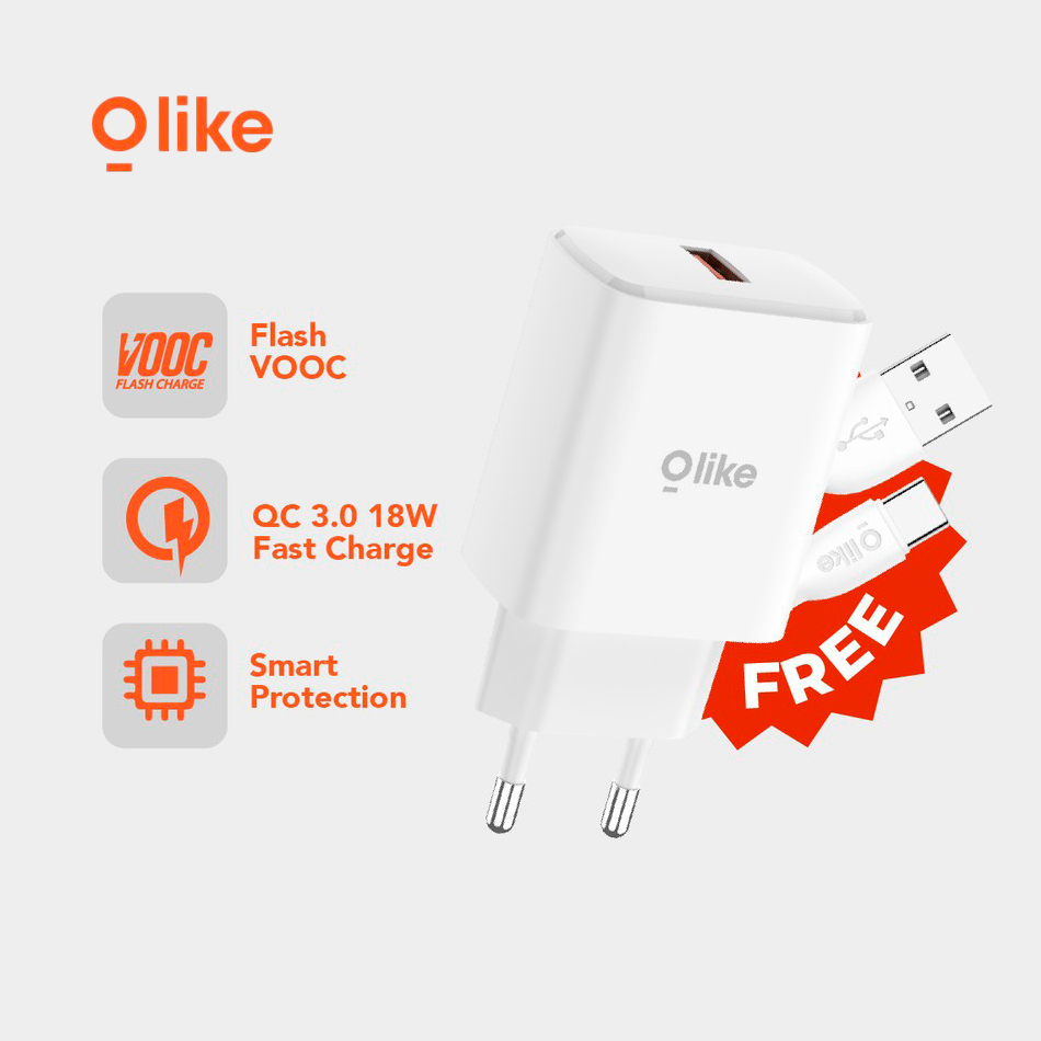Olike C303 18W Kepala Charger Adapter OPPO VOOC QC 3.0 Fast Charging