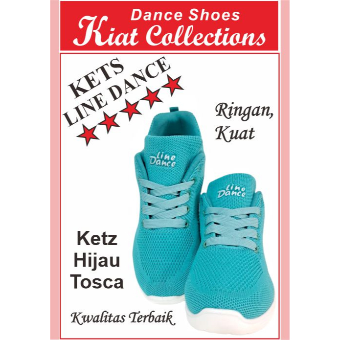 SEPATU KETZ HIJAU TOSCA MEREK LINE DANCE DANSA WANITA TARI MENARI JOGGING SNEAKER INDOOR