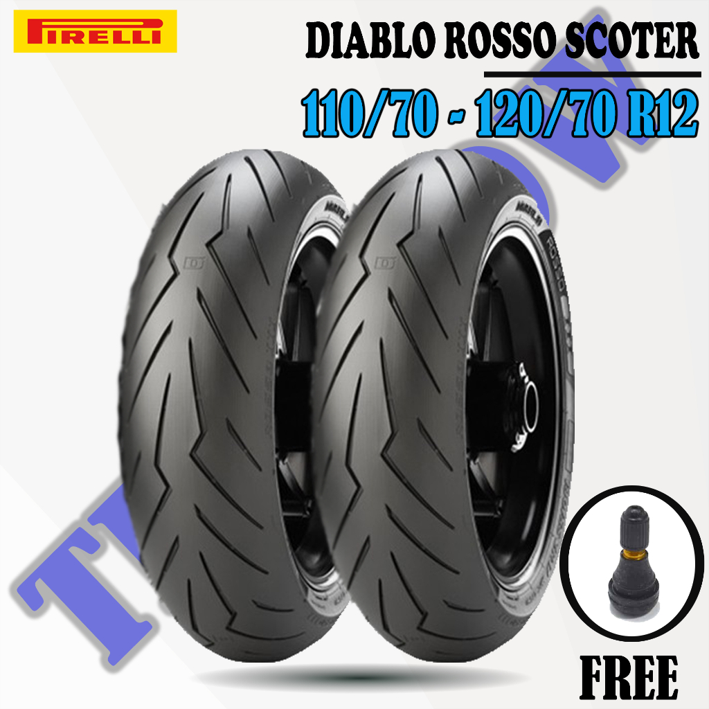 Paket Ban Motor Vespa Matic //  110/70 - 120/70 Ring 12 Tubeless