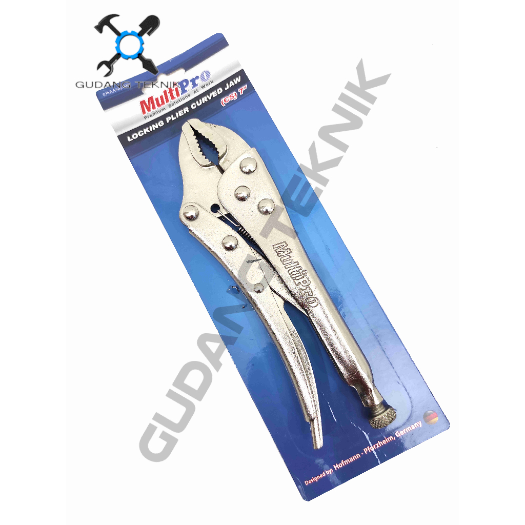 Tang Buaya Bengkok 7&quot; MULTIPRO AA02.0007 / Tang Buaya Jepit Locking Plier Curved Jaw 7 Inch AA02 0007 MULTIPRO