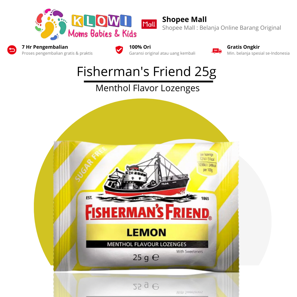 

Fisherman's Friend Sugar Free Lemon Tropical Pack 25 Gr / Permen Pelega