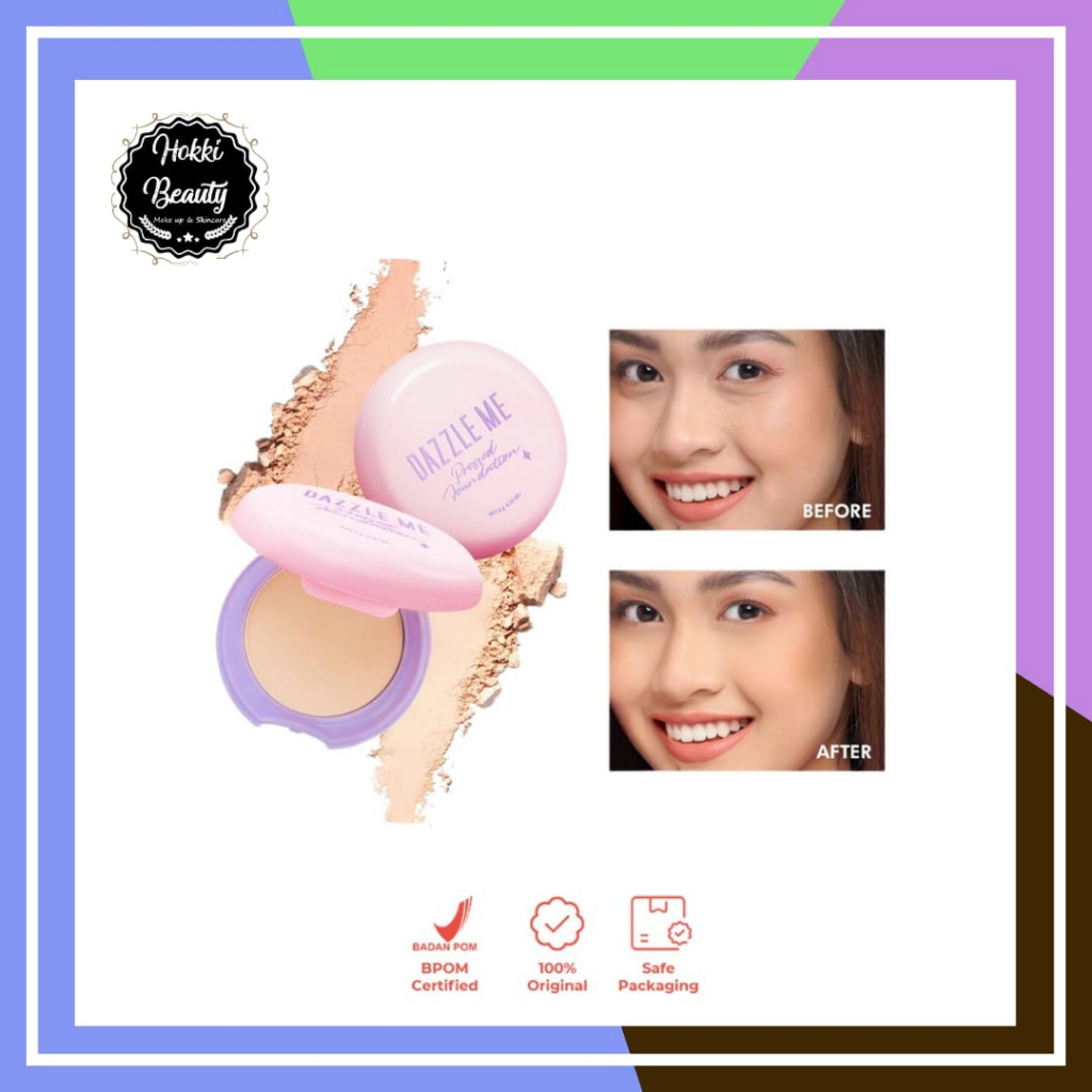 DAZZLE ME Muse Pressed Foundation | Long Lasting Filter Like Blurring Matte Compact Powder Oil-control Bedak Padat