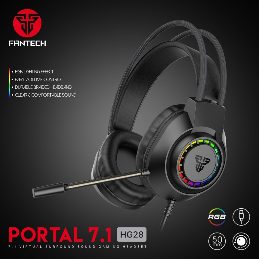 Fantech PORTAL 7.1 HG28 USB Headset Gaming RGB