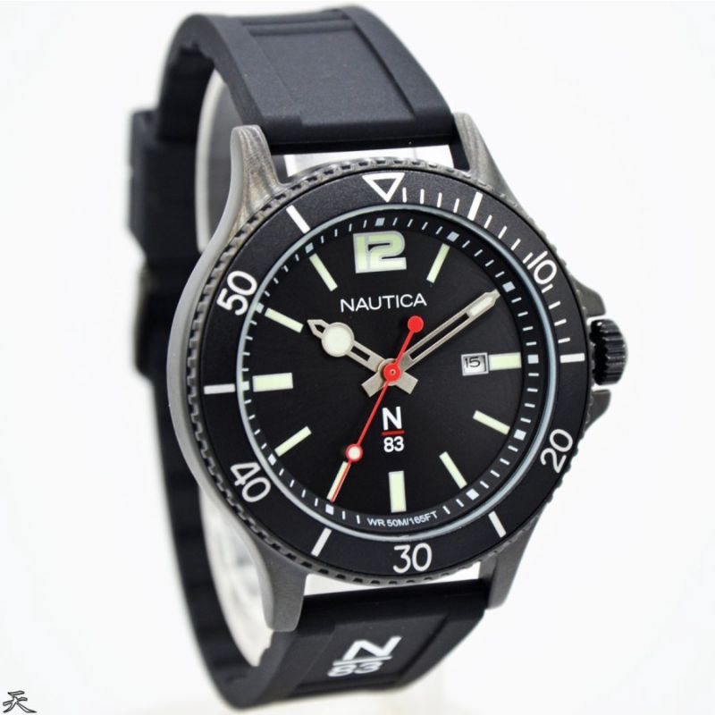 JAM TANGAN PRIA NAUTICA NAPABS908 ANALOG ORIGINAL TALI RUBBER