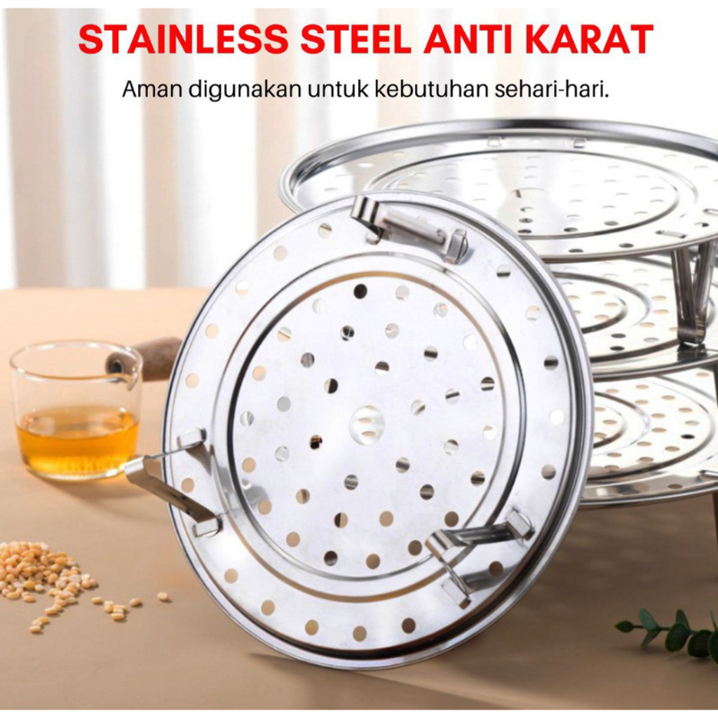 [BISA COD] PROMO Tatakan Untuk Pengukus Stainless Anti Karat Praktis Serbaguna Kukusan Panci Alat Kukus Alat Saring Penyaring Saringan Tatak Panas Tatakan Panci Steamer Wajan Murah Meriah