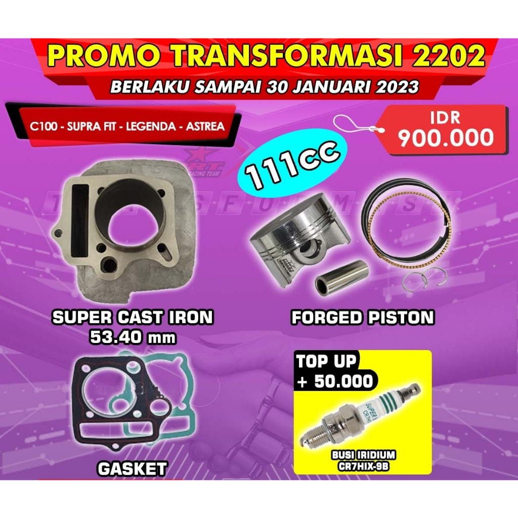 Blok Bore Up Supra Grand Legenda Karburator 53.40 mm BRT