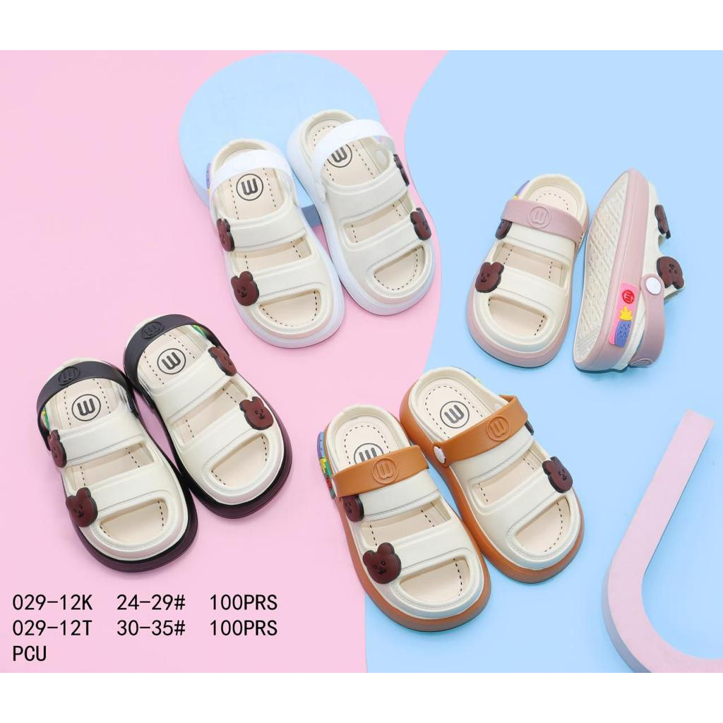 Sandal Mules Anak Perempuan Platform Ban 2 Bear Tali Belakang Winola Colection WNL 029-12