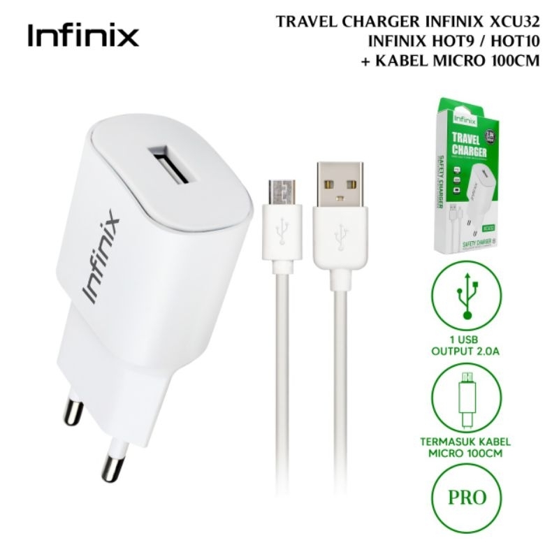 Charger INFINIX XCU32 Hot 9 Play Hot 10 Play Smart 4 Smart 5 ♧ Micro USB