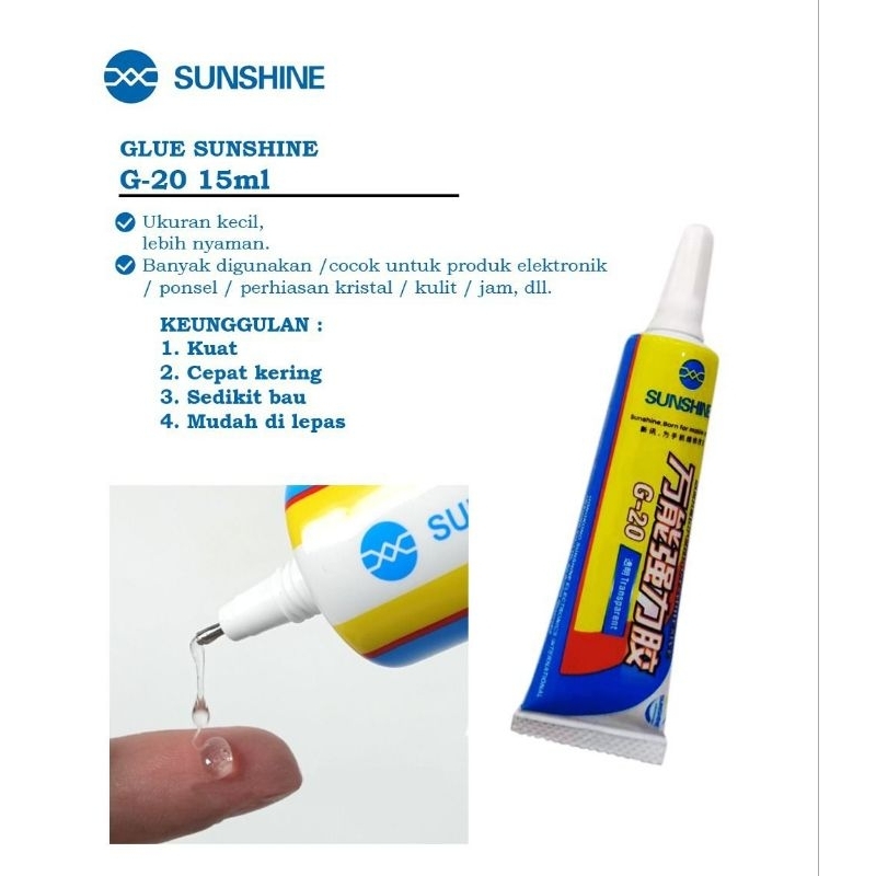

GLUE/LEM SUNSHINE G-20 15mL(CLEAR)