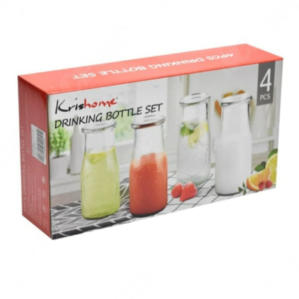 

Unik Krishome drinking jar line set 4 pcs gelas minum kafe Limited