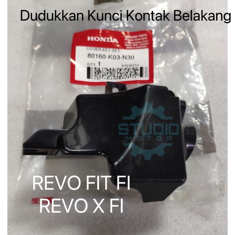 Cover Seat Lock Keyset Tutup / Dudukan Kunci Kontak Belakang Jok / Sadel Revo Fi Fit 80160-K03-N30  80160K03N30 ORI AHM HONDA