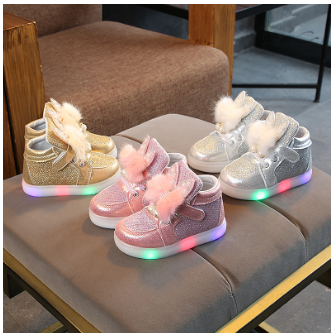 Sepatu anak perempuan led sneaker  keren  7711