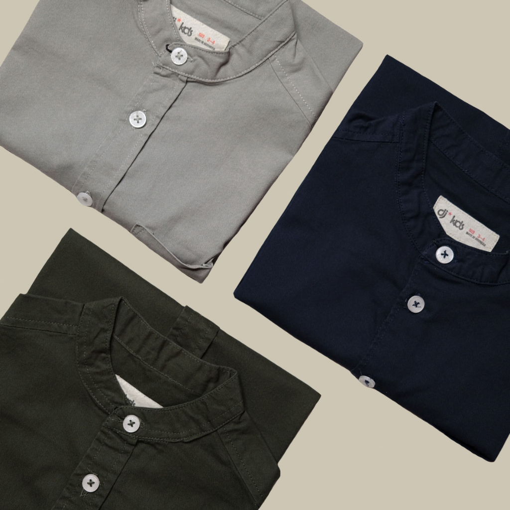 kemeja katun twill koko anak umur 3-9 tahun / pakaian anak laki-laki / dj kids