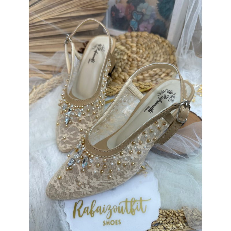 sepatu wanita keisya nude 5cm chunky