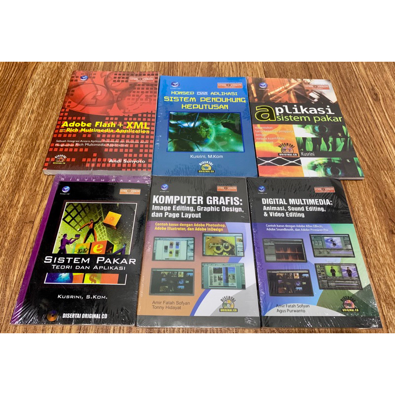 

BUKU STMIK AMIKOM (Adobe Flash + XML, Konsep dan Aplikasi Sistem Pendukung Keputusan, Aplikasi Sistem Pakar, Sistem Pakar Teori dan Aplikasi, Komputer Grafis, Digital Multimedia)