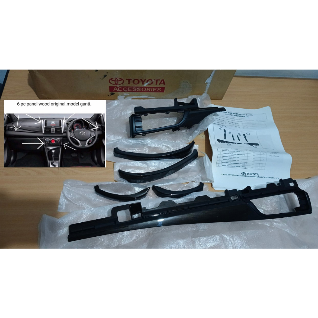 panel Wood TRD DASHBOARD Yaris Vios 2014 - 2017 original Toyota